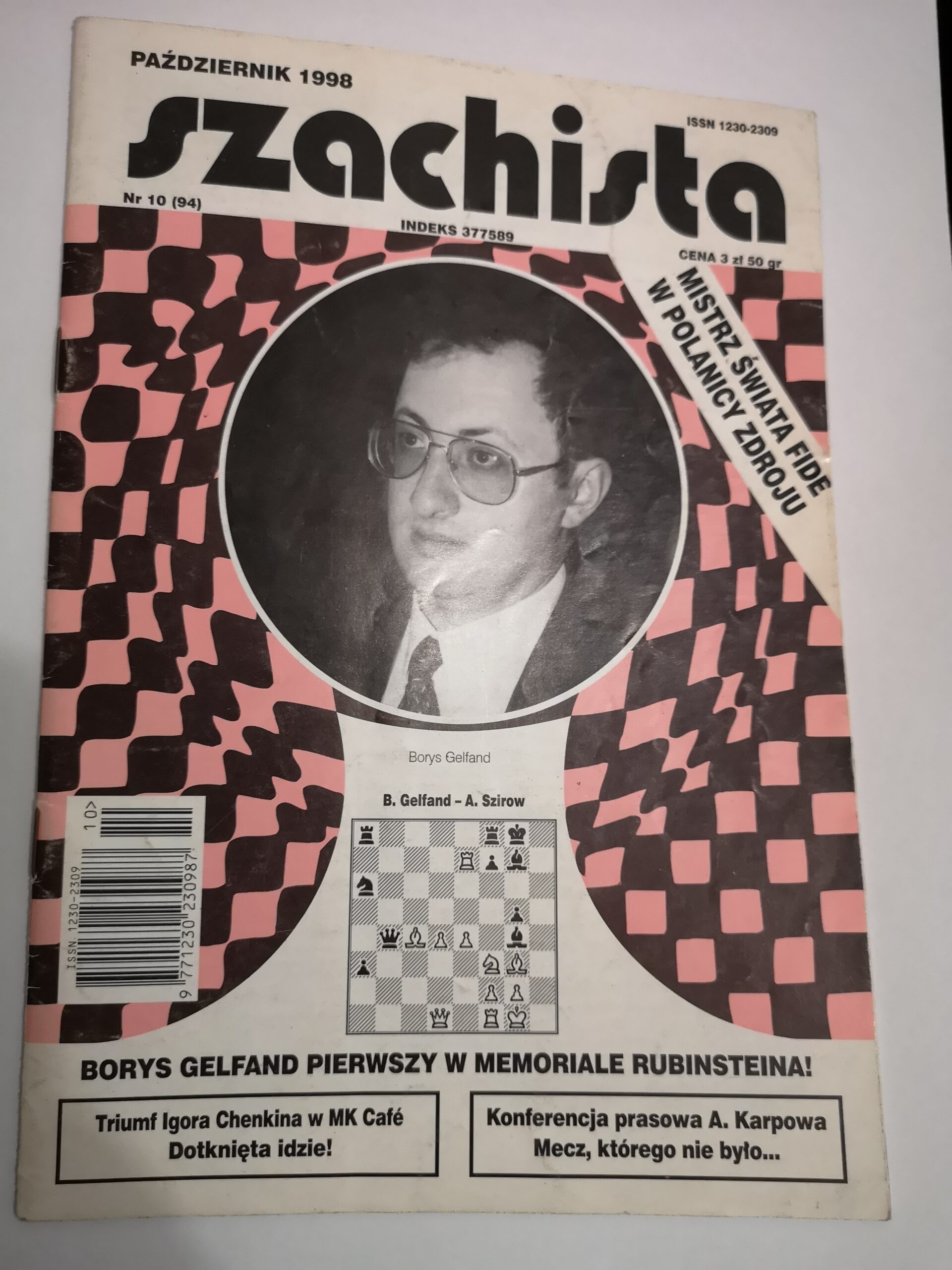 Czasopismo Szachista październik 1998
